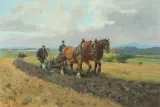 Pflügende Bauern by Georg Carl Koch, oil on canvas, sold Jun 2026