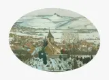 Wangener Kirche mit Sicht auf die Grabkapelle auf dem Württemberg by Georg Lebrecht, 1913, gouache, sold Jun 2026