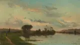 Flusslandschaft by Jacques-Henry Delpy, oil on panel, sold Jun 2026