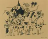 Village aux vaches by Gustave De Smet, 1928, pencil, sold Jun 2026