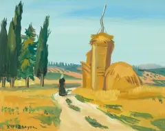 Paysage de la Campagne Siennoise by Yves Brayer, oil on canvas, sold Jun 2026