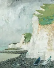 Falaises aux deux barques by Guy Bardone, 1964, oil on canvas, sold Jun 2026