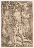Mars by Heinrich Aldegrever, engraving, sold Mar 2024