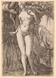 Eva mit einem Hirsch by Heinrich Aldegrever, engraving, sold Mar 2024