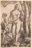 Rhea Silvia by Heinrich Aldegrever, 1532, engraving, sold Mar 2024
