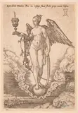 Fortuna by Heinrich Aldegrever, 1555, engraving, sold Mar 2024