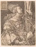 Der Glaube by Heinrich Aldegrever, 1528, engraving, sold Mar 2024