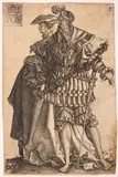 Tanzendes Paar, aus der Folge der großen Hochzeitstänzer by Heinrich Aldegrever, 1538, engraving, sold Mar 2024