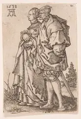 Kleine Hochzeitstänzer by Heinrich Aldegrever, 1538, engraving, sold Mar 2024