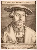 Porträt Erasmus Baldermanns by Barthel Beham, 1535, engraving, sold Mar 2024