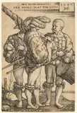 Fähnrich, Trommler und Flötenspieler by Hans Sebald Beham, engraving, sold Mar 2024