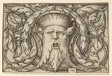 Paneel mit einem Maskaron by Hans Sebald Beham, engraving, sold Mar 2024