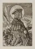 Maximilian I by Daniel Hopfer, etching, sold Mar 2024