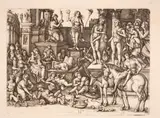 Die Macht der Liebe by Hieronymus Hopfer, etching, sold Mar 2024