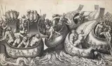 Seeschlacht by Meister B mit dem Würfel, engraving, sold Mar 2024