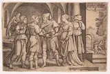 Tobias heiratet Sarah by Georg Pencz, engraving, sold Mar 2024
