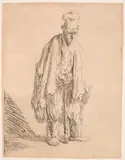 Großer stehender Bettler by Rembrandt, etching, sold Mar 2024