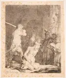 Enthauptung Johannes des Täufers by Rembrandt, 1640, etching, sold Mar 2024
