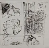 Ohne Titel by Siegfried Anzinger, 1987, ink, offered Mar 2024