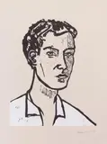 Kopf by Stephan Balkenhol, 2004, color woodcut, sold Mar 2024