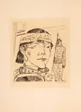 Schlangendame by Max Beckmann, 1921, drypoint, sold Mar 2024