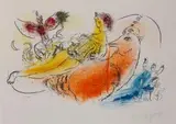 Der Akkordeonspieler by Marc Chagall, 1957, color lithograph, sold Mar 2024