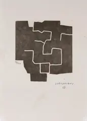 Ezurdun by Eduardo Chillida, 1974, woodcut, sold Mar 2024