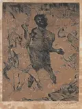 Erziehung des Achill (Blatt VII aus: Antike Legenden) by Lovis Corinth, 1919, etching, offered Mar 2024