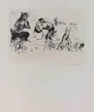 Faun, Nymphe und Schweinehirt by Lovis Corinth, 1923, drypoint, sold Mar 2024