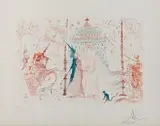 Gala, mon seul désir (La Dame à la licorne) by Salvador Dalí, color etching, sold Mar 2024