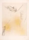 Sorcière au balai (aus: Faust) by Salvador Dalí, 1968, watercolor, sold Mar 2024