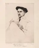 Sammlung Landschaften, Ansichten und Porträts by Gottfried Graf, etching, sold Mar 2024