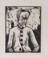 Der Narr by Erich Heckel, 1917, woodcut, sold Mar 2024