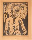 Der Narr (aus: Bauhaus-Drucke, Neue Europäische Graphik, 5 by Erich Heckel, woodcut, offered Mar 2024