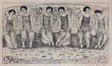 Die Heilige Stunde mit sechs Figuren by Ferdinand Hodler, 1911, lithograph, sold Mar 2024