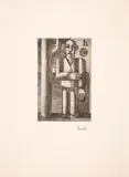 Mann vor Bäumen (Selbstportrait) by Heinrich Hoerle, drypoint, offered Mar 2024