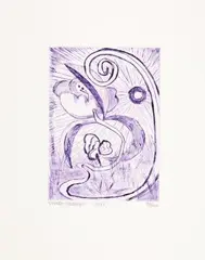 Night Opening by Sarah Hughes, 2022, drypoint, sold Mar 2024
