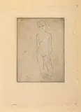 Junges Mädchen, Gewand fallen lassend by Wilhelm Lehmbruck, 1911, drypoint, sold Mar 2024