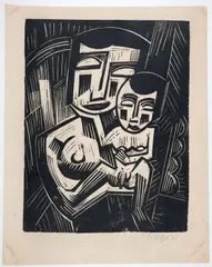 Mutter und Kind by Emil Maetzel, 1921, linocut, sold Mar 2024