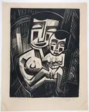 Mutter und Kind by Emil Maetzel, 1921, linocut, sold Mar 2024
