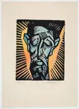 Selbstporträt by Emil Maetzel, 1917, linocut, sold Mar 2024