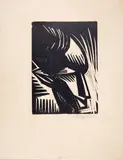 Schweigen (Kopf-Impression) by Emil Maetzel, 1920, linocut, sold Mar 2024