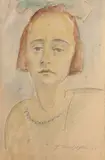 Mädchenbildnis by Dorothea Maetzel-Johannsen, 1925, watercolor, sold Mar 2024