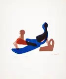 Mother and child by Henry Moore, 1967, color lithograph, sold Mar 2024