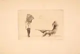 Eine Anfrage (klein) 1922 / Maus mit Nuss 1910 by Richard Müller, etching, sold Mar 2024
