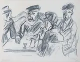 Beim Schnaps II (zu: Das Leben der Bauern und Fischer von Pommern) by Max Pechstein, 1922, lithograph, sold Mar 2024