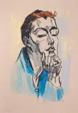 Überlegende by Max Pechstein, 1923, watercolor, sold Mar 2024