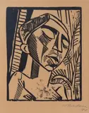 Clerong (aus: Köpfe) by Max Pechstein, 1917, woodcut, sold Mar 2024