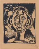 Klouruback (aus: Köpfe) by Max Pechstein, 1917, woodcut, sold Mar 2024