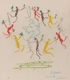 La vonde de la jeunesse by Pablo Picasso, 1961, color lithograph, sold Mar 2024